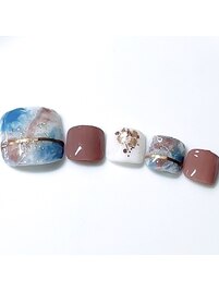 秋のフットネイル