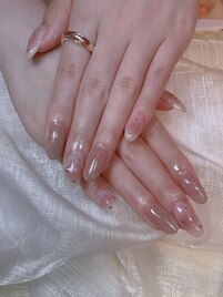 シンプルキラキラネイル