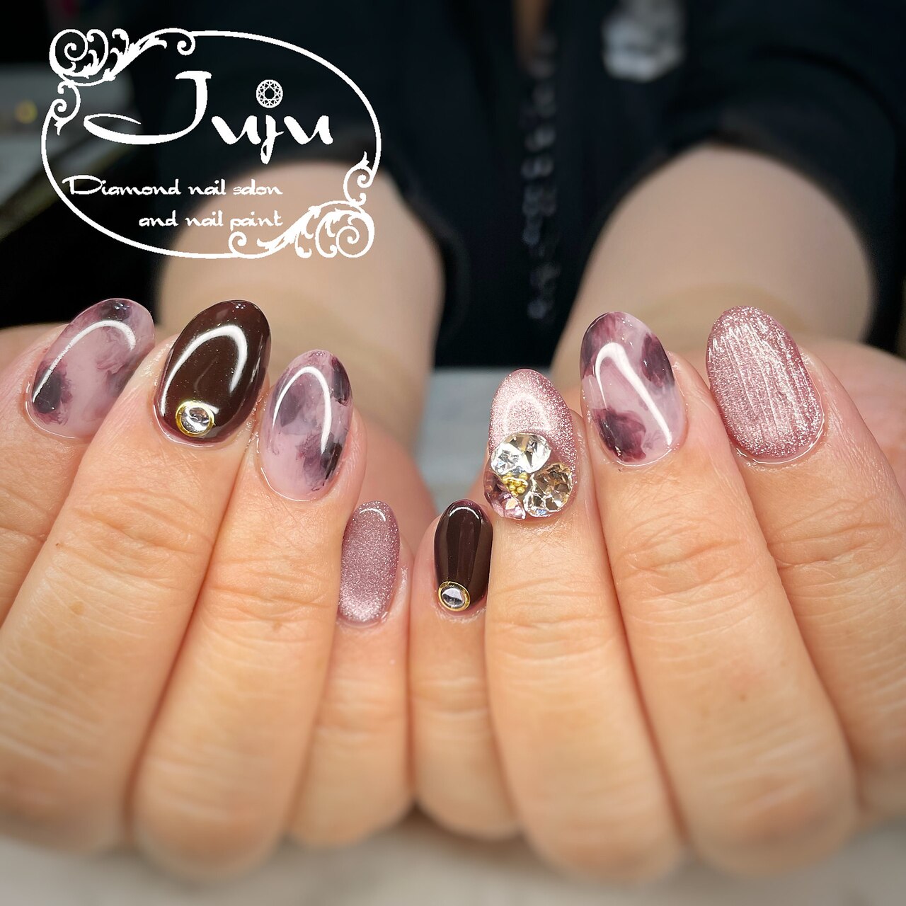 2026年春トレンド】ボルドーべっ甲のネイルデザイン集｜人気順