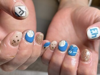 ムギモ(MUGIMO)/持ち込みファイターズ推しネイル