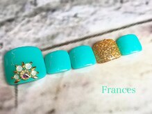 フランセス(Frances)/エメラルドグリーンフットネイル