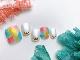 カラフルもやもやネイル