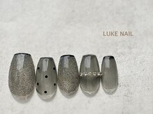 ルークネイル 恵比寿店(LUKE NAIL)/クリアブラックフラッシュネイル