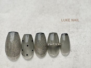 ルークネイル 恵比寿店(LUKE NAIL)/クリアブラックフラッシュネイル