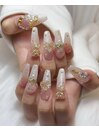 ホワイト×パール清楚姫ネイル