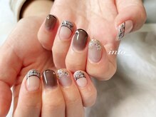 ネイルサロン イントゥ(into_)/ツイード　押し花　フレンチ