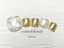 エストラッシュアンドネイル 銀座店(est lash&nail)/フットゴールドミラーネイル