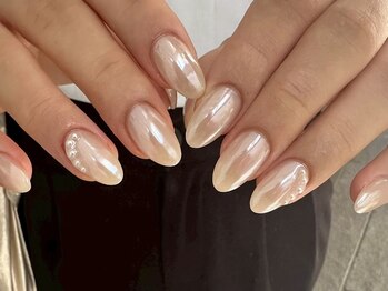 フィロンネイル 武蔵小杉店(filonnail)/ワンカラー+オーロラミラー