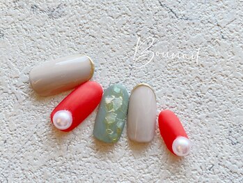 ボネール(nail ＆ eyelash Bounail)/パール くすみカラー シェル