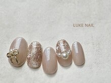 ルークネイル 恵比寿店(LUKE NAIL)/ツイードパールネイル　秋冬春