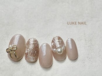 ルークネイル 恵比寿店(LUKE NAIL)/ツイードパールネイル　秋冬春