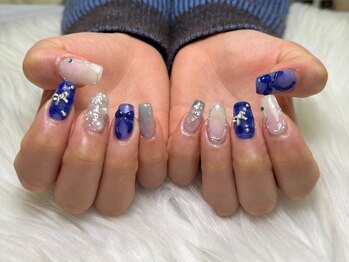 ロエン 北岡崎(ROEN)/ネイビーチェック×リボン