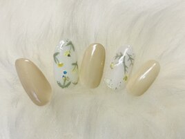 ホログラム×フラワーネイル