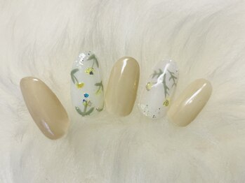 ホログラム×フラワーネイル