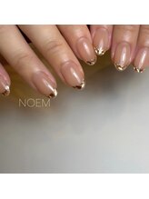 ノエム ネイルサロン(NOEM)/ゴールドガラスフレンチ