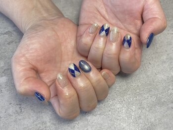 08ネイル(08 nail&school)/冬の定番☆アーガイルネイル