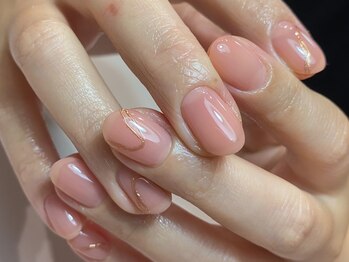 ティアネイル(tear nail)/ワンカラー+ミラーアート