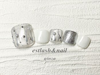 エストラッシュアンドネイル 銀座店(est lash&nail)/フットシルバーラインネイル