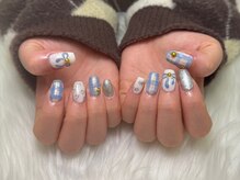 ロエン 北岡崎(ROEN)/淡色水色チェック×リボン