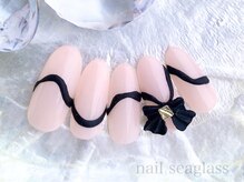 ネイル シーグラス(nail seaglass)/大人可愛さが◎リボンデザイン