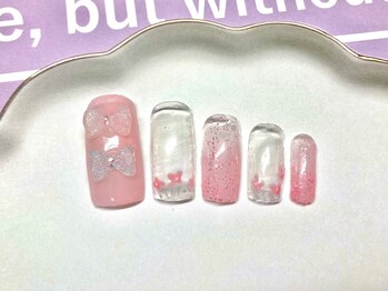 キュント(Qun’t)/リボンとお花の韓国風ネイル