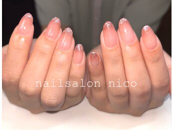 ニコ(nico)/ちゅるんグラデ×爪先フラッシュ