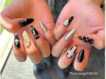 プルースラウンジ トウキョウ(Plus Lounge TOKYO)/ブラック×シルバーネイル[原宿]