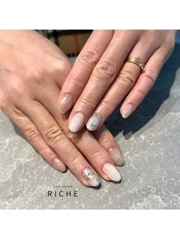 シルバーフラワーネイル♪