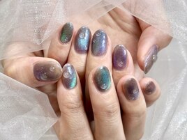 マグネット×雫ネイル