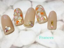 フランセス(Frances)/シェル×押し花ネイル