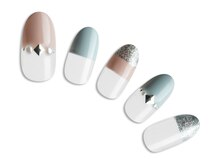 プラスネイル 池袋西口店(PLUS NAIL)/【727】ハーフフレンチ￥7,689