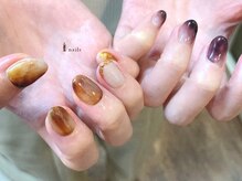 アイネイルズ 渋谷店(I nails)/ちぐはぐニュアンスネイル￥9480