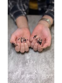 チェック　リボン　ハート