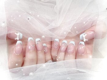 プティネイル 池袋(Puty Nail)/水色フレンチ　スカルプ