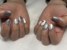 ネイルビジョルノ つくばみどりの店(Nail Begiorno)/マグネットネイル　リボンパーツ