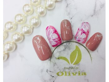ビューティーアンドライフ オリビア(Beauty&Life Olivia)/キラキラフラワーピンクネイル