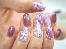 ネイルローズ(NAIL Rose)/フラワー手描きネイル