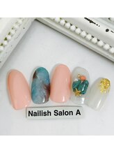 ネイリッシュサロン エー(Nailish Salon A)/天然石ターコイズネイル
