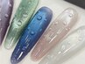 初回ジェルオフ無料《夏のトレンド》マグネットワンカラー+水滴デザイン