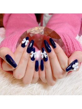 シンプルリボンネイル