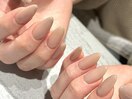 ベージュワンカラーネイル