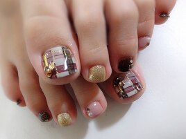 タータンチェックフットネイル♪