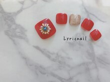 リリックネイル 本八幡店(LyricNail)/ゴージャスに赤×ターコイズ☆