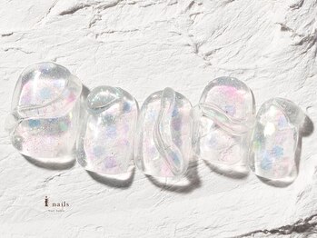 ジェミーネイル エビス(Jemiy nail ebisu)/クリアラメホロぷっくり6980yen