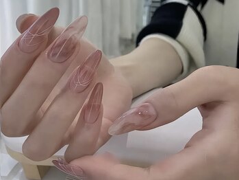 モルフォネイル(Morpho nail)/#ブラウン#ニュアンス#大理石