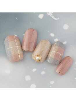 ラ カゼッタ(La casetta)/くすみカラーチェックネイル