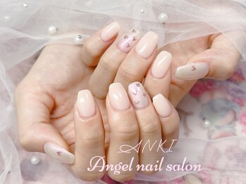 エンジェルネイルサロン(Angel nail salon)/ホワイトオーロラXミラーハート