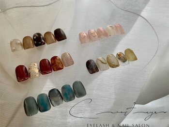 クレセント アイ アンド ネイル 大濠公園店(Crescent)の写真/爪の長さ、形でお悩みの方もお任せ♪短くても可愛い、個性が光るデザインをご提案！爪を伸ばせない方にも◎