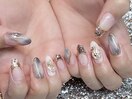 大理石風ニュアンスネイル