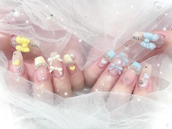 プティネイル 池袋(Puty Nail)/パステルカラーリボンネイル